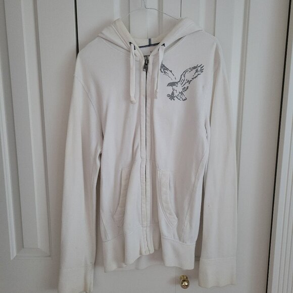 Men's American Eagle Outfitters White Hoodie (Size: Small) - Picture 1 of 7